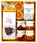 Geschenkkorb mit Honig Tee Schokolade Konfitüre Saft Geschenkset Box