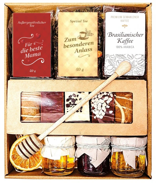 Geschenkset zum Muttertag - Tee, Kaffee, Lebkuchen
