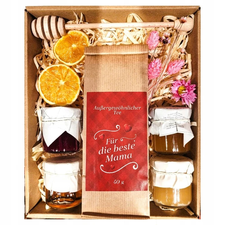 Geschenkset zum Muttertag - Tee, Honig,  Konfitüre